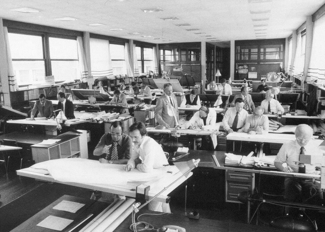 Le bureau d'étude de Dassault dans les années 60'.